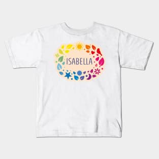 Isabella name with colorful leaves Kids T-Shirt